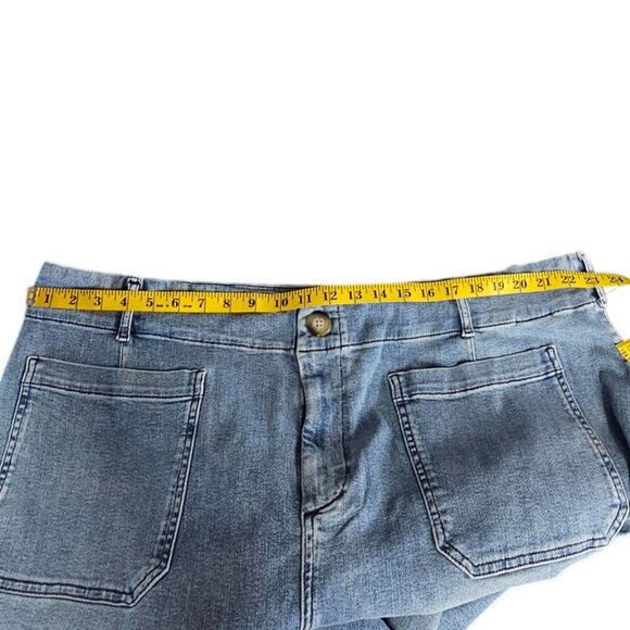 Anthropologie Maeve Colette Regenerative Cotton Crop Wide-Leg Jean, Plus, 26W - Picture 3 of 10